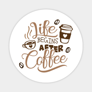 Life Begins After Coffee Magnet